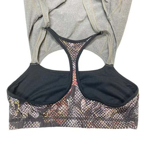 Prana‎ Sway Overlay Tank, Size Small, Gray with Patterned Bra Underneath, Yoga - Picture 7 of 11
